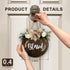 Blessed Farmhouse Welcome Sign, Round Wood Hanging Door Decor with Ribbon Bow and Artificial Greenery for Front Porch