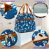 FlowFly Insulated Lunch Cooler Bag - Floral Tote Bag Organizer for Women/Men, White
