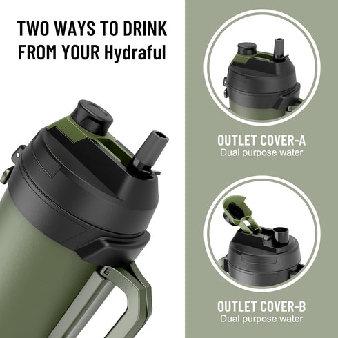 128oz 48 Hydraful Gallon Jug, Large Insulated Stainless Steel Sports Water Jug, Large Triple Wall Vacuum Insulation