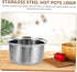 Ciieeo Small Hot Pot Liner, Stainless Steel Cookware Rice Maker Pan, Nonstick Cookware Rice Inner Tank, Rice Cooker