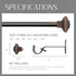 Elrene Home Fashions Florence Single Curtain Rod - Stacked Square Finials, 1" Diameter, Antique Bronze