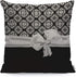 WONDERTIFY Stylish Black and White Euro Flower Pattern Throw Pillow Case Cover, Soft Linen 18x18 Inch for Decorative