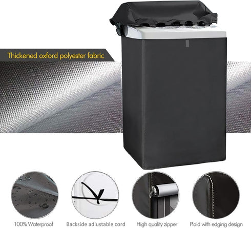 Portable Washing Machine Cover, Top Load Washer Dryer Dustproof Waterproof Protection Case Cover (S-21D20W33H)