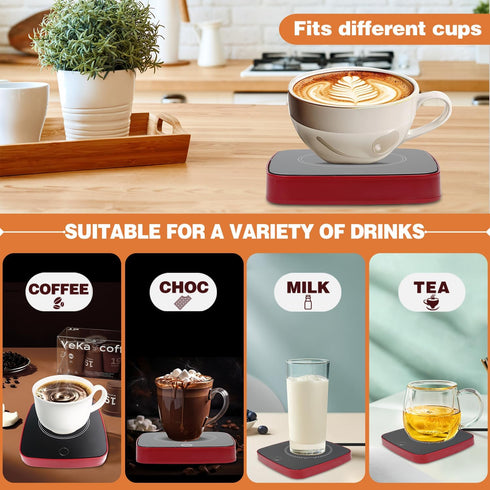 CEEFFELIAN 16W 3-Level 8H Coffee Mug Warmer - Gifts for Women - Fast Heating Coffee Warmer with Temperature Adjustment