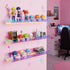 4 Pack 15" Hiceeden Iridescent Acrylic Floating Shelves, Wall Mounted Floating Bookshelf Organizer for Room, Clear Nail
