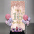 16th Birthday Door Banner Decorations for Girls, Pink Rose Gold Sweet 16 Birthday Cover Backdrop Party Supplies