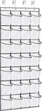 28 Large Pockets Over The Door Shoe Organizer, Premium Clear Rack for Closet, Shoes Hanger Storage Holder