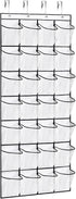 28 Large Pockets Over The Door Shoe Organizer, Premium Clear Rack for Closet, Shoes Hanger Storage Holder