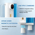 20.3 oz 4 Wall/Countertop, Automatic Mouthwash Dispenser Touchless for Bathroom, Dispensing Levels, Magnetic Cup, USB