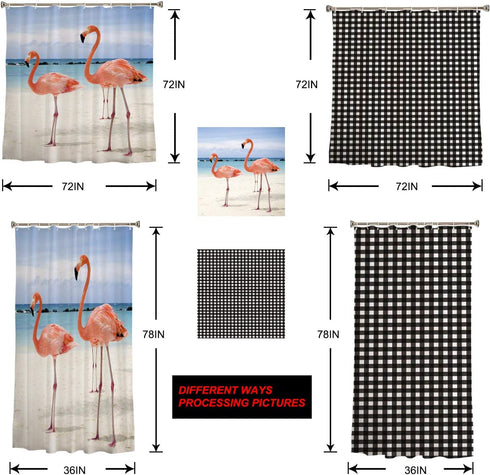 Palm Tree Shower Curtain Set with Hook, 36" x 72", Tropical Beach Plant Leaves, Waterproof Bath Curtains