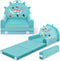 Dinosaur Kids Sofa Bed with Removable Washable Cover & Magic-Tape Backrest Foldable