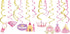 30Ct Princess Hanging Swirl Decorations, Cinderella Party Supplies, Pink Decor for Fairytale Baby Shower
