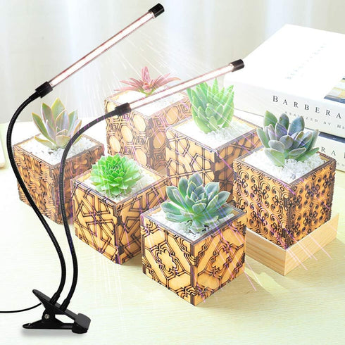 Light,6000K Plants,5-Level Dimmable,Auto 4 8 12Hrs GooingTop LED Grow Full Spectrum Clip Plant Growing Lamp with White