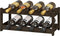 BAMEOS Freestanding 2 Tier Bamboo Wine Rack, 8 Bottle Countertop Cabinet Wine Holder for Bar, Pantry, Mocha