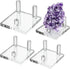 Hipiwe Clear Acrylic Display Stand - Three-Peg Display Easel Stands for Fossil Coral Geodes Rock Mineral Collectibles,