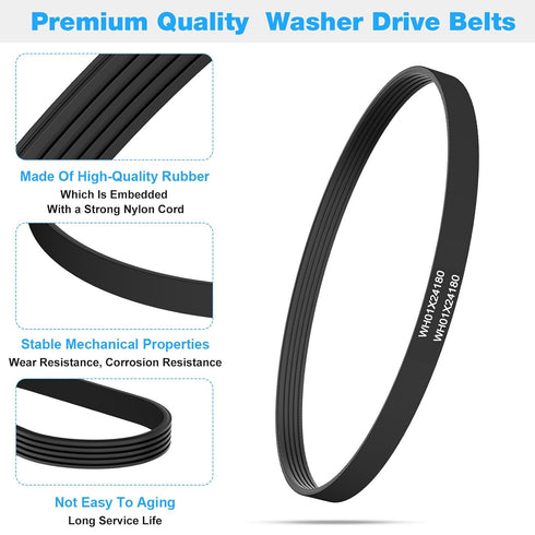 WH01X24180 Washer Drive Belt Replacement for GE Washer, AP6024314, 4455970, PS11736832, 23" Long, 5 Ribs