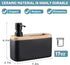 17oz RQYIXI Black Soap Dispenser with Sponge Holder Ceramic Hand and Dish Soap Dispenser for Kitchen Bathroom