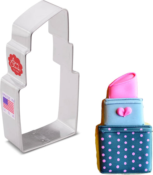 Ann Clark Lipstick Makeup Cookie Cutter, 4" Made in USA