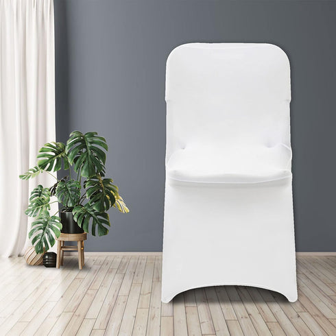 bricia 12 PCS White Stretch Spandex Folding Chair Slipcovers, Dining Room Chair Covers Stretch Chair Slipcovers