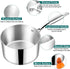 TeamFar 3qt Saucepan with Lid, Stainless Steel Tri-ply Small Cooking Pot, Ergonomic Handle for Induction/Gas/Electric