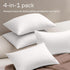 Ultra Soft Pillow Protectors, Set of 4, Standard Size, 100% Protection Against Stains, Dust & Dirt, Machine Washable