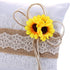 TRUE LOVE GIFT Sunflower Decor - Burlap Lace Ring Bearer Pillow and Wedding Flower Girl Basket Set