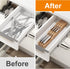 In-Drawer Knife Block Organizer, Bamboo Wood Drawer Knife Organizer Holds Up To 7 Knives