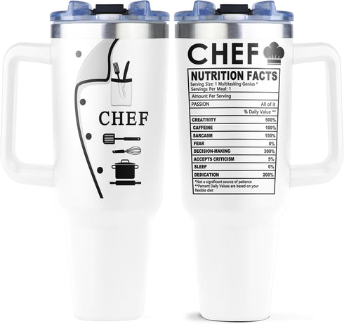 Chef Gifts for Men Women, 40 oz Coffee Tumbler, Culinary Gift Ideas for Chefs and Cooking Lovers