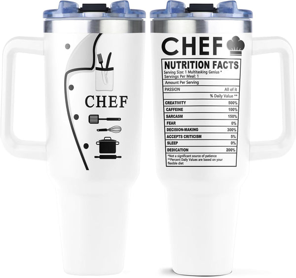 Chef Gifts for Men Women, 40 oz Coffee Tumbler, Culinary Gift Ideas for Chefs and Cooking Lovers