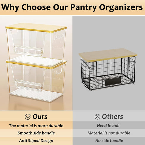 2 Set 4-13 (11-7/32"L*7" W*7-1/8"H) Delamu Pantry Organizers and Storage, Trash Bag Holder Under Sink Organizer for Gal