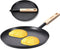 8-Inch Frying Pan Skillet, Lightweight Flat Crepe Pan with Wooden Handle for Indoor Outdoor Cooking