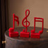 3 FUNTEREST Piece Music Note Sculptures for Shelf Decor Aesthetic Red Velvet Resin Music Note Statue Bookshelf Coffee