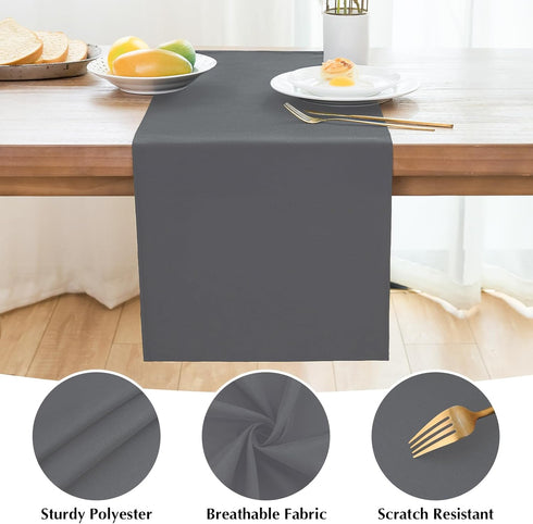 2 Pack 12 36 Inch Grey Small Short Table Runner x Solid Color Runners Coffee Table Dresser for Daily Party Home