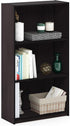 Furinno Basic 3-Tier Bookcase Storage Shelves in Dark Walnut