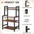 Kitchen Countertop Organizer, 3 Tier Large Spice Rack with Adjustable Shelf and 5 Hooks, Wooden Counter Organizer