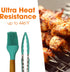 Cheer Collection 12-Piece Silicone Spatula Set with Wooden Handles, Non-Stick Cooking Utensils, Aqua Color