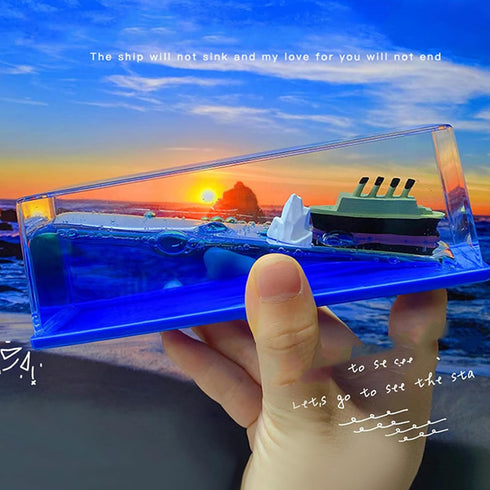 PTAEXCEL Unsinkable Boat in a Box, Unsinkable Cruise Ship Toy, Cruise Ship Fluid Drift Bottle, Cruise Ship Fluid Drift