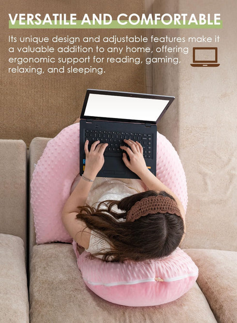 INSEN Reading Pillow with Back Support, Sit Up Bed Pillow for Reading, Nursing & Relaxation, for Adults, Moms and Kids
