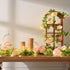 2Pcs 8 Dolicer Artificial Eucalyptus Garlands with Flowers - Roses, Faux Floral Greenery Garlands Fake Flower Vines