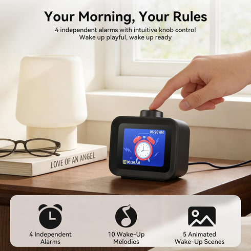 7-Day Programmable 4 98db 30 Dekala AuraDot Alarm Clock for Bedroom, Independent Max Loud Alarm for Heavy Sleepers