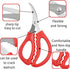 4PCS Red Seafood Scissors - Multifunctional Stainless Steel Crab Leg Crackers for Fish Lobster Shrimp