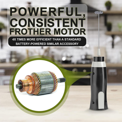K-Brands Corded Electric Milk Frother - Handheld Whisk Stirrer for Coffee, Latte, Cappuccino, Hot Chocolate