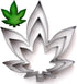 Hemp Marijuana Leaf Cookie Cutter Set - Sharp Stainless Steel Cooking Utensils, 3-Piece Bakery Supplies