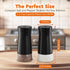 HOME EC Original Salt and Pepper Shakers Set - Black Spice Dispenser with Adjustable Pour Holes for Salts and Ground