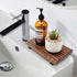 Farmhouse Wooden Bathroom Counter Organizer, Small Kitchen Countertop Trays, Decorative Wood Riser for Dish Soap
