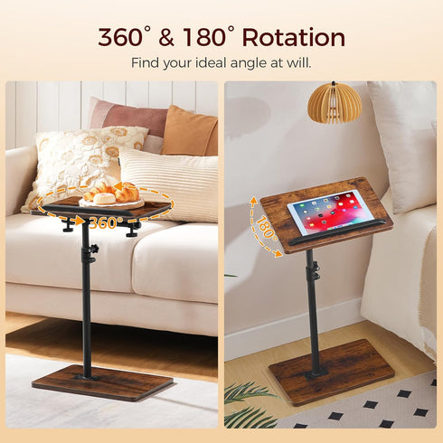 360 ETRB4501 MAHANCRIS TV Tray Table, Height Adjustable TV Trays with Swivel, Space-Saving Side Table for Couch