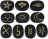 Amogeeli Black Obsidian Witch Rune Stones Set, 10pcs Gypsy Symbol Engraved Crystal for Divination