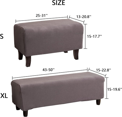 Cornasee Stretch Ottoman Cover Rectangle,Footstool Slipcover Storage Stool Furniture Protector Modern Style