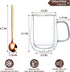 16 OZ, Set 4 Double Walled Glass Coffee Mugs Borosilicate Glass Coffee Cups of with Spoons, Insulated Clear Coffee Mug
