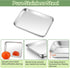 TeamFar Toaster Oven Pan with Rack Set, 9’’ x 7’’ x 1’’ Stainless Steel Baking Tray with Mini Cooling Grid Rack, 2pcs